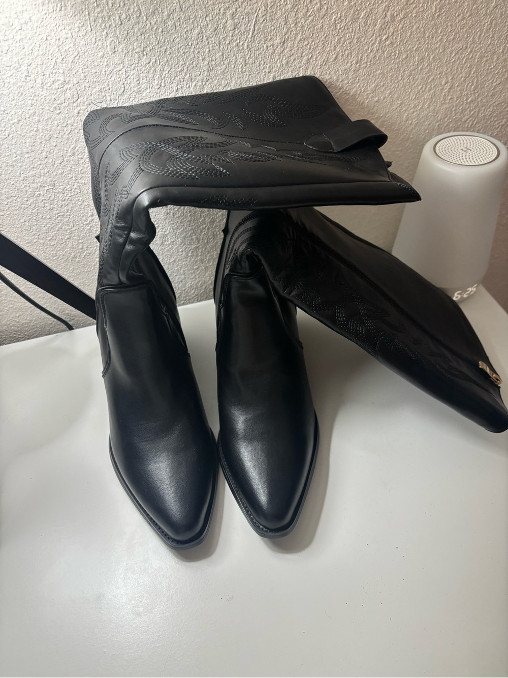 Dream Pairs Black Over-the-Knee Pointed Toe Boots